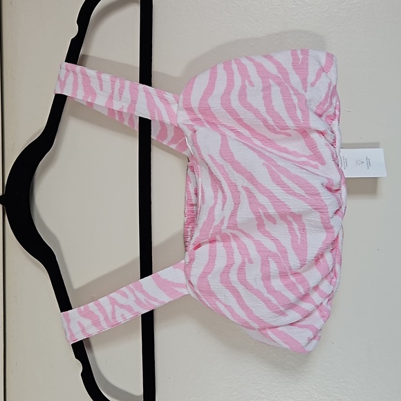 Zara girl pink zebra print strap cropped top size 9 - Picture 1 of 9